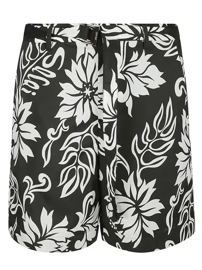 SACAI ALL-OVER PRINTED BELTED SHORTS