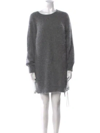 Pre-owned Sacai Angora Mini Dress In Yellow