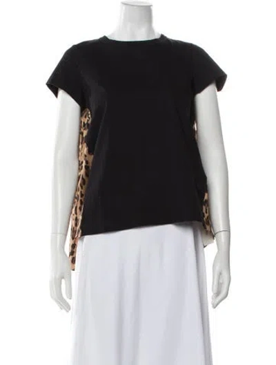 Pre-owned Sacai Animal Print Crew Neck T-shirt In Neutral