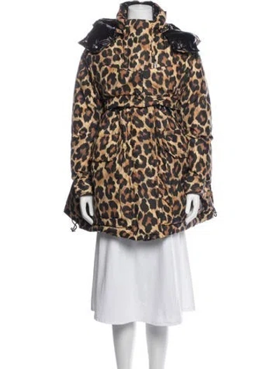 Pre-owned Sacai Animal Print Down Coat In Multicolor