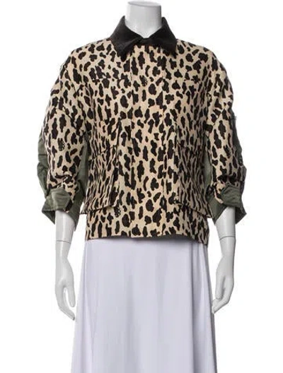 Pre-owned Sacai Animal Print Jacket In Brown