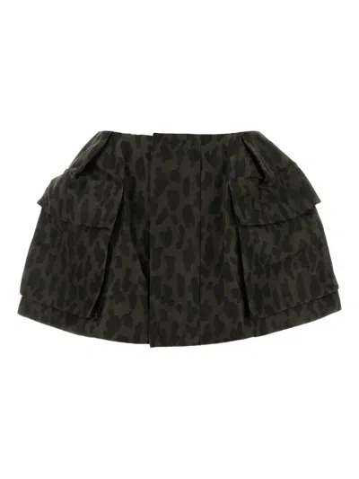 SACAI ANIMAL-PRINT MINI SKIRT