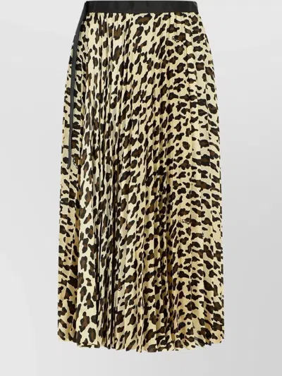 SACAI ANIMAL PRINT PLEATED SKIRT