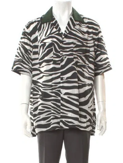 Pre-owned Sacai Animal Print Short Sleeve Shirt In Gray