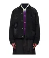 Sacai Sponge Sweat X Grosgrain Hoodie In Black