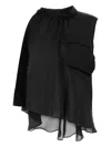 Sacai Asymmetric Blouse In Black