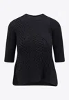 Sacai Asymmetrical Jersey In Cotton Mixed In Black