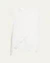 Sacai Asymmetric Cap Sleeve T-shirt In Off White