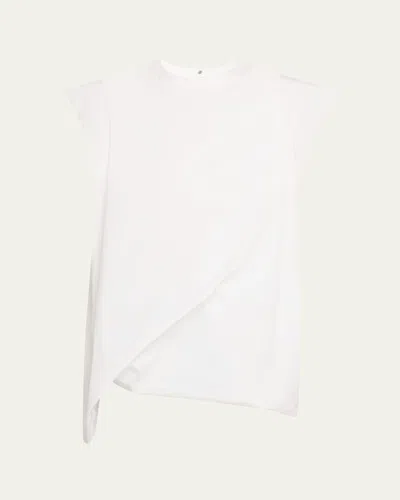 Sacai Asymmetric Cap Sleeve T-shirt In Off White