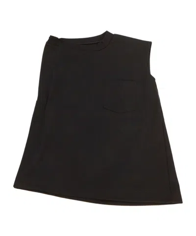 Sacai Asymmetric Cotton Tank Top In Black
