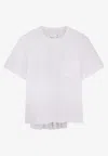 Sacai Short Sleeve Top Chest Pocket Pleated Back In White