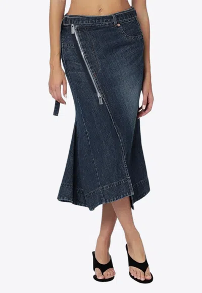 SACAI ASYMMETRIC DENIM SKIRT