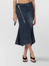 Sacai Asymmetric Denim Skirt Featuring Zip Detail In Blue