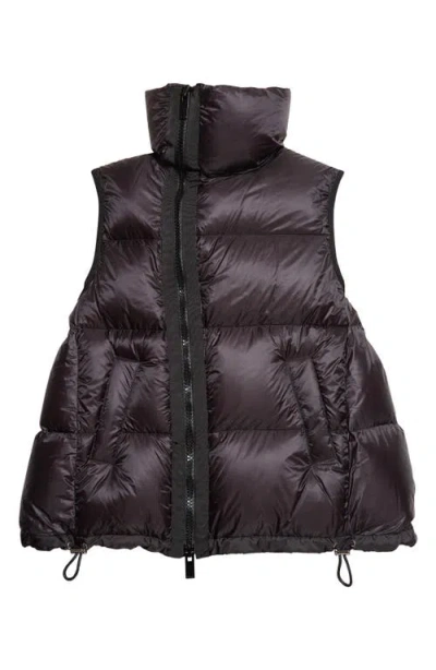 Sacai Asymmetric Down Puffer Vest In Animal Print