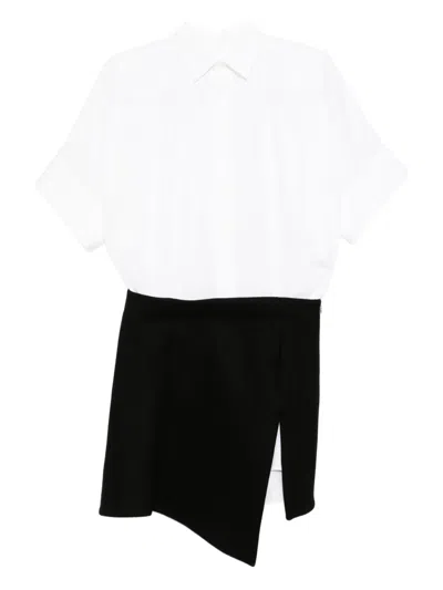 Sacai Asymmetric-hem Dress In Black