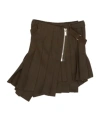 Sacai Asymmetric Hem Mini Skirt In Green