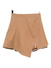 Sacai Asymmetric Lace-trim Skirt In Brown