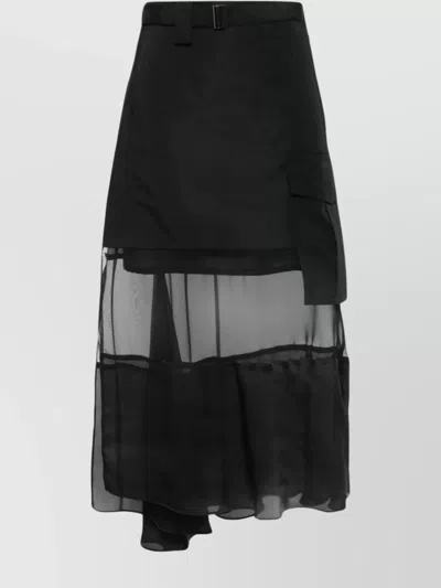 SACAI ASYMMETRIC LAYERED CARGO SKIRT