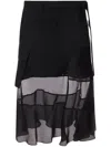 Sacai Asymmetric Tule Skirt In Black