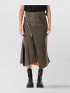 Sacai Nylon Twill Midi Skirt With Diagonal Zip In Multi