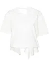 Sacai Asymmetric Poplin T-shirt In White