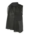 Sacai Back Pleated Sleeveless Shirt In Black