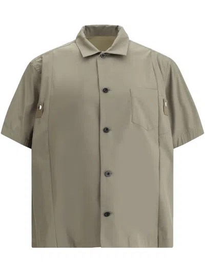 Sacai Asymmetric Shirt In Grün