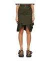 Sacai Asymmetric Skirt In Green