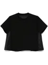 Sacai Cotton Jersey X Nylon Twill T-shirt In Black