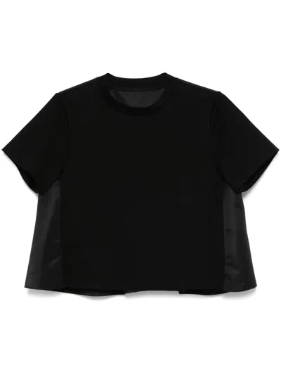 Sacai Asymmetric T-shirt In Black