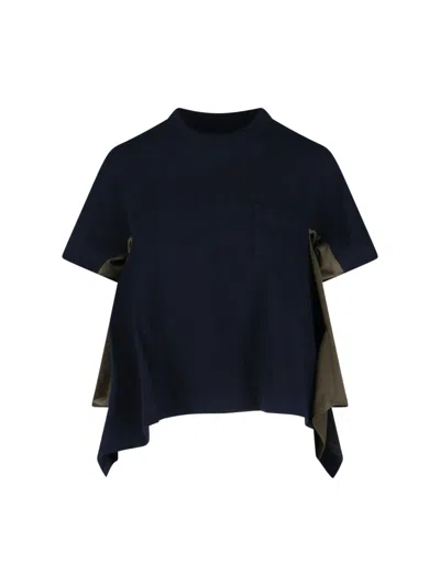 Sacai Asymmetric T-shirt In Black