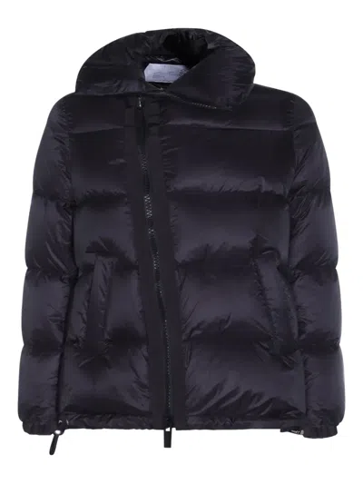 Sacai Asymmetric-zip Quilted Jacket In Blue