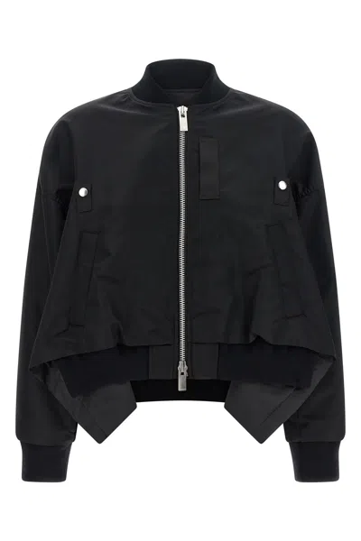 Sacai Asymmetrical Blouson Bottom In Black