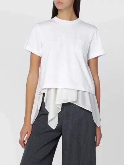 Sacai Asymmetrical Hem T Shirt Pocket Design In Multi