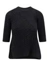 Sacai Asymmetrical Jersey In Cotton Mixed In Black