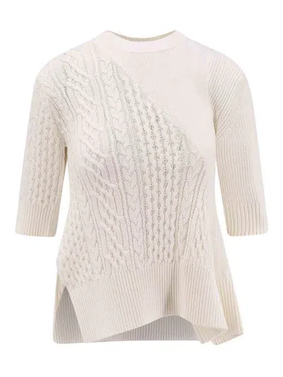 SACAI ASYMMETRICAL JERSEY IN COTTON MIXED