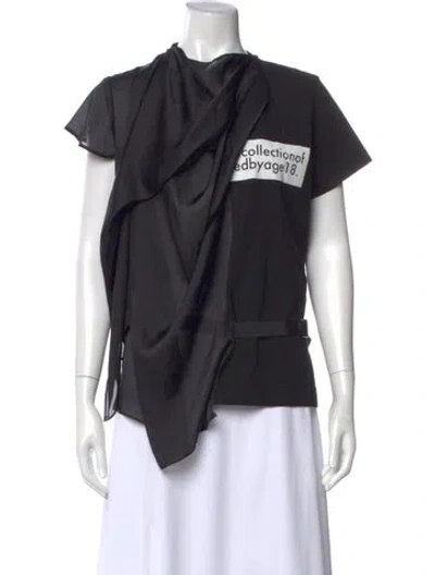 Pre-owned Sacai Asymmetrical Short Sleeve Top W/ Tags In Black