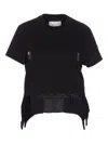Sacai Asymmetrical Side-split T-shirt In Black