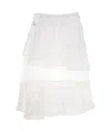 Sacai Asymmetric Midi Skirt In White