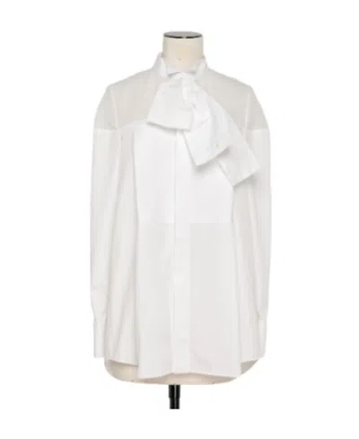Sacai Attached-detail Sheer-panels Shirt In White