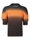 Sacai Garment Dye Wool Knit Pullover In Black