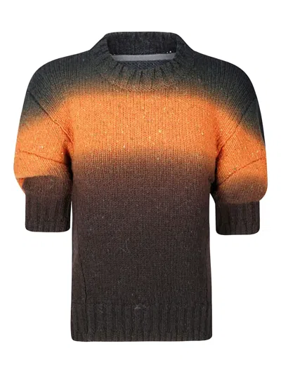 SACAI BALLOON-SLEEVES KNITTED TOP