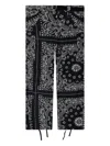 Sacai Bandana-print Belted Trousers In Black