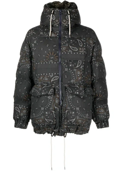 SACAI BANDANA-PRINT PADDED JACKET