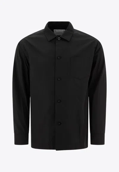 Sacai Basic Long-sleeved Shirt In Black