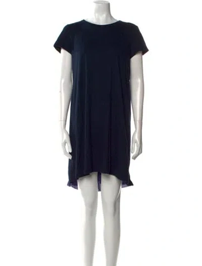 Pre-owned Sacai Bateau Neckline Mini Dress In Black