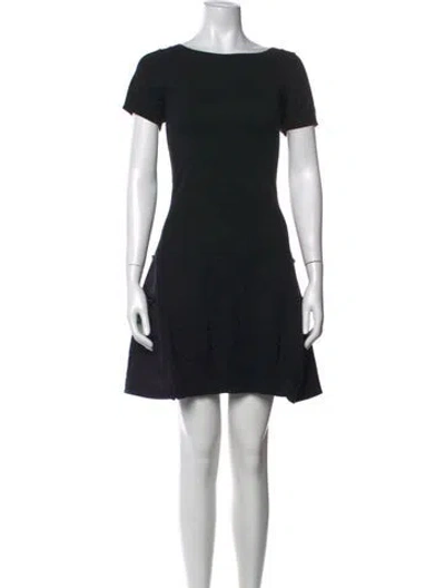 Pre-owned Sacai Bateau Neckline Mini Dress In Black