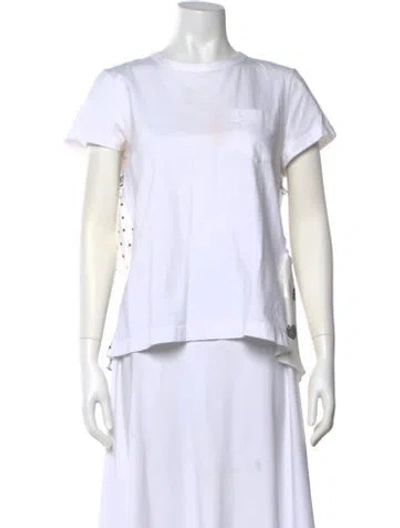 Pre-owned Sacai Bateau Neckline Short Sleeve T-shirt In White