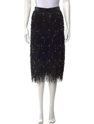 Pre-owned Sacai Beaded Accents Knee-length Skirt In Black