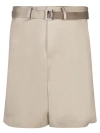 Sacai Beige Chino Fabric Bermuda Shorts In Neutrals